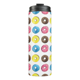 Bouteilles Isothermes Aquarelle petits beignets, motif sans soudure.