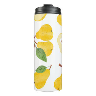 Bouteilles Isothermes Aquarelle Poires Motif de fruits Vintage