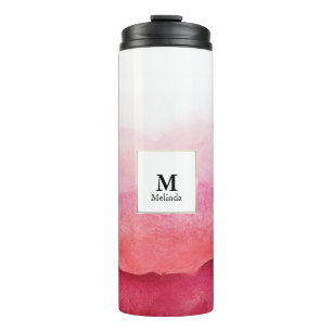 Bouteilles Isothermes Aquarelle rose Vagues Monogram Tumbler