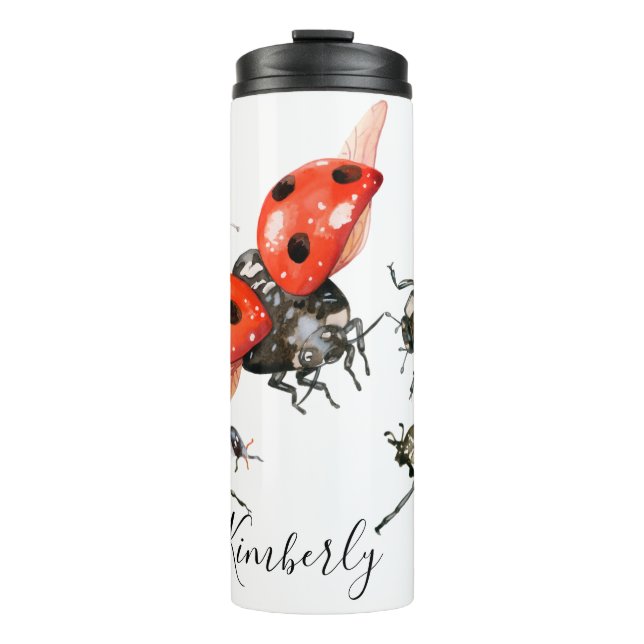 Bouteilles Isothermes Aquarelle rouge et noire Ladybug  (Devant)
