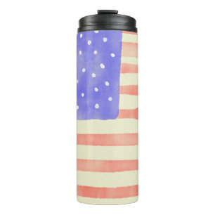 Bouteilles Isothermes Aquarelle rustique USA drapeau américain