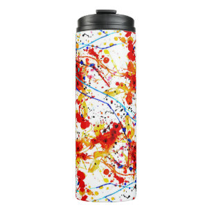 Bouteilles Isothermes Aquarelle Spots Motif Arrière - plan blanc