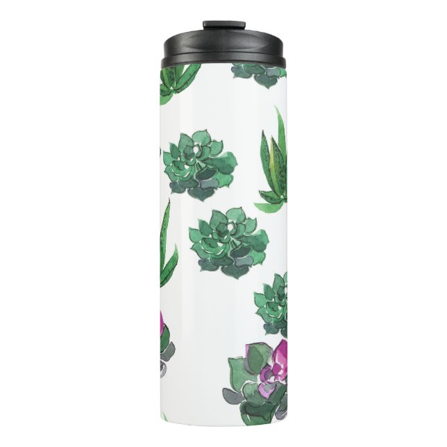 Bouteilles Isothermes Aquarelle Succulente Conception Motif transparente (Devant)