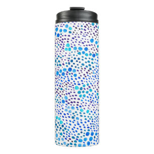 Bouteilles Isothermes Aquarelle transparente motif avec taches bleues