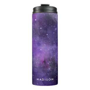 Bouteilles Isothermes Aquarelle violet espace Galaxie personnalisée
