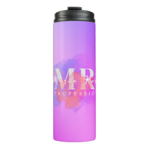 Bouteilles Isothermes Aquarelle violet logo Rose or violet fumée