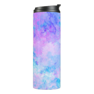 Bouteilles Isothermes Aquarelle violette et turquoise