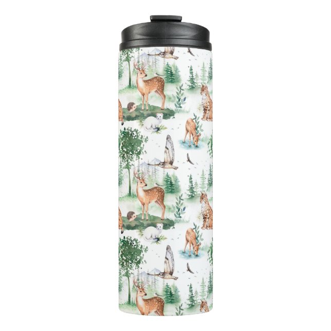 Bouteilles Isothermes Aquarelle Woodland Baby Motif animal (Devant)