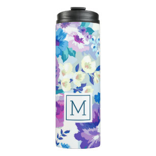 Bouteilles Isothermes Aquarelles colorées fleurs d'été motif