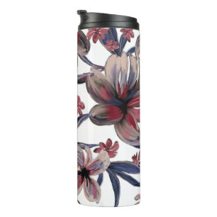 Bouteilles Isothermes Aquarelles Crimson Floral sur blanc