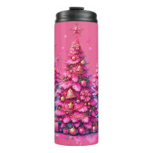 Arbre de Noël rose tendance Preppy esthétique