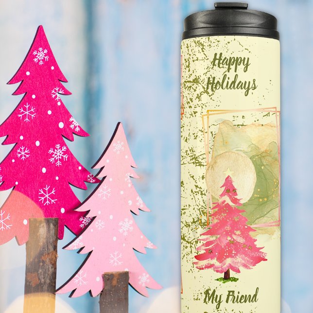 Bouteilles Isothermes Arbre de Noël vert et rose 6 Modèles photo (Créateur téléchargé)