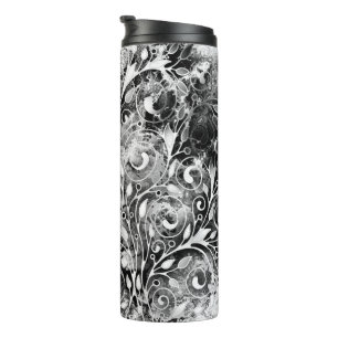 Bouteilles Isothermes Arbre de Vie - Feuilles en Spirale Style Grunge 1