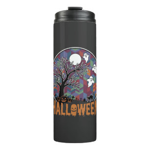 Bouteilles Isothermes Arbre ensorcelé d'Halloween Fantômes et Chat Noir