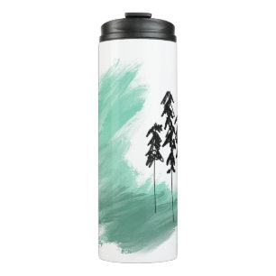 Bouteilles Isothermes Arbre vert scandinave art simple menthe moderne  