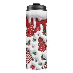 Bouteilles Isothermes Arbres de Noël rouges et blancs