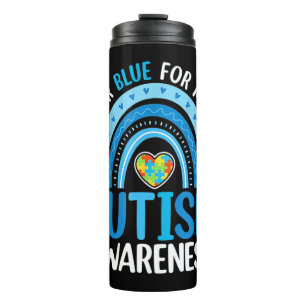 Bouteilles Isothermes Arc-en-ciel Je Porte Du Bleu Pour Mon Fils Sensibi