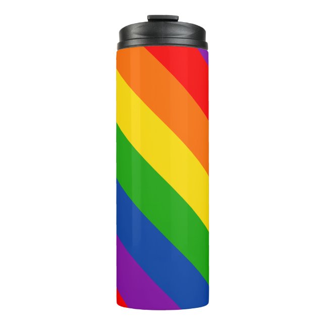 Bouteilles Isothermes Arc-en-ciel LGBTQ+ Pride drapeau, couleurs Gay pri (Devant)