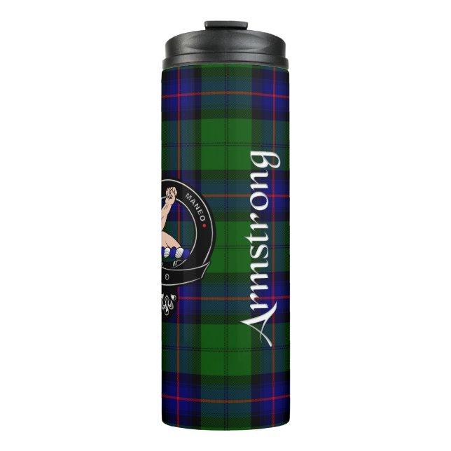 Bouteilles Isothermes Armstrong Clan Badge & Tartan (Devant)