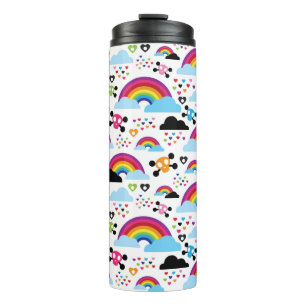 Bouteilles Isothermes Arrière - plan adolescent de crâne d'arc-en-ciel