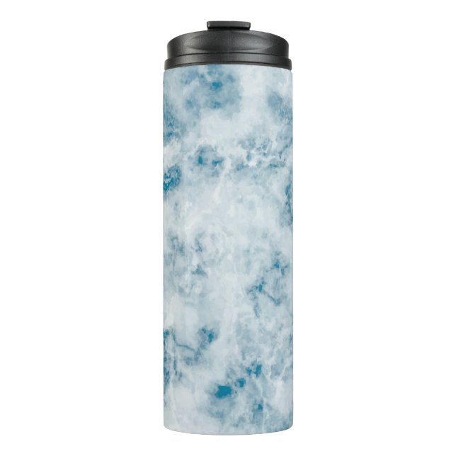 Bouteilles Isothermes Arrière - plan bleu de marbre de texture (Devant)