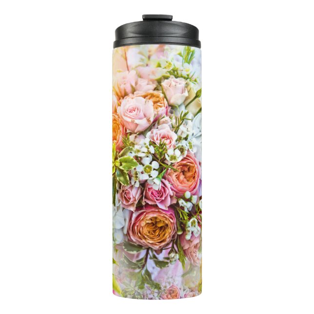 Bouteilles Isothermes Arrière - plan de fleurs d'été, bouquets de fleurs (Devant)