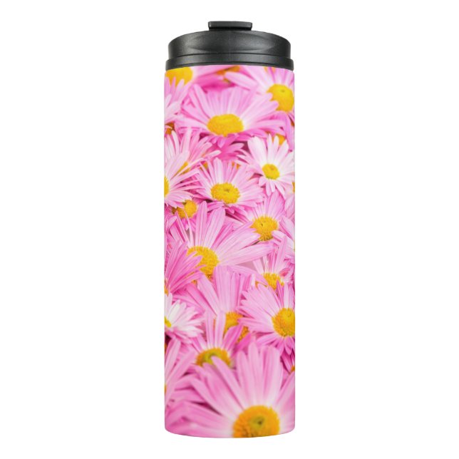 Bouteilles Isothermes Arrière - plan de fleurs rose et jaune  (Devant)