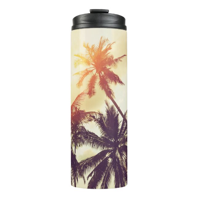 Bouteilles Isothermes Arrière - plan de plage tropical avec silhouette d (Devant)