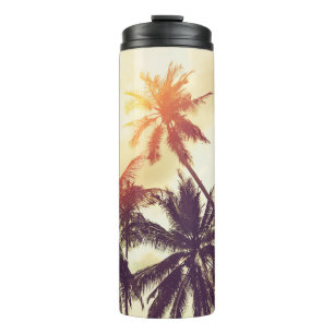 Bouteilles Isothermes Arrière - plan de plage tropical avec silhouette d