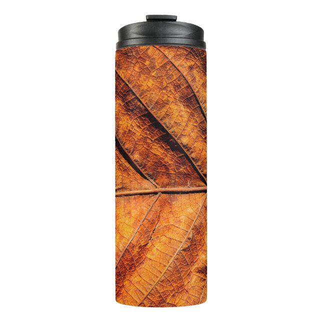 Bouteilles Isothermes Arrière - plan de texture feuille sèche (Devant)