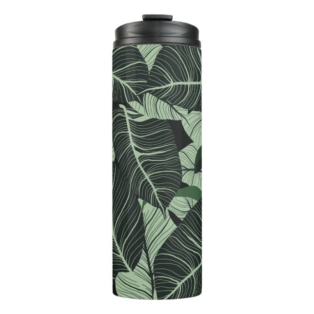 Bouteilles Isothermes Arrière - plan feuille de luxe nature. Modèle flor (Devant)