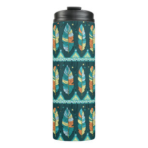 Bouteilles Isothermes Arrière - plan motif en plumes sans couture. Coule
