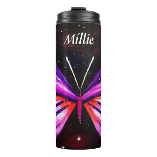 Bouteilles Isothermes Arrière - plan noir papillon céleste