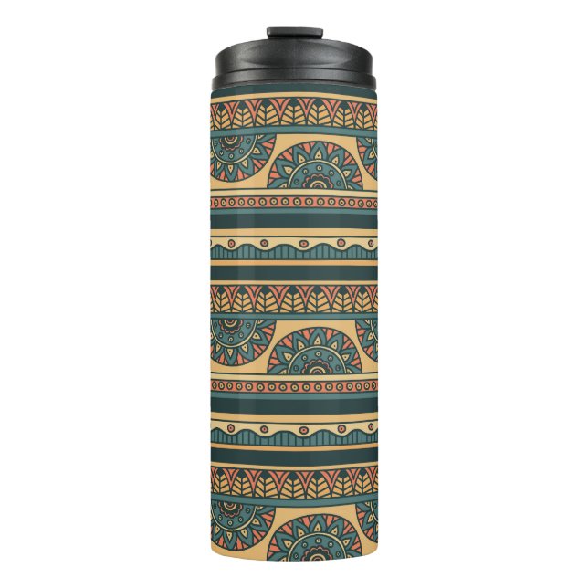 Bouteilles Isothermes Arrière - plan Vintage ethnique géométrique tribal (Devant)