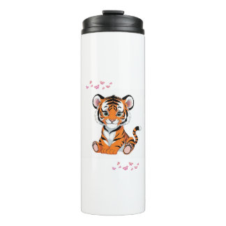 Bouteilles Isothermes 🐯Art de bébé tigre avec papillons roses -