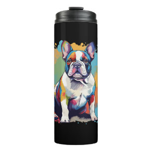Bouteilles Isothermes Art de Bouledogue Français Coloré pour les Amoureu