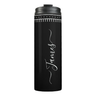Bouteilles Isothermes Art de script monochrome noir minimaliste Nom pers