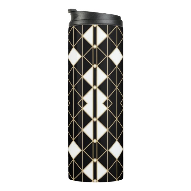 Bouteilles Isothermes Art Deco Black and Gold Geometric luxury (Tourné sur la droite)