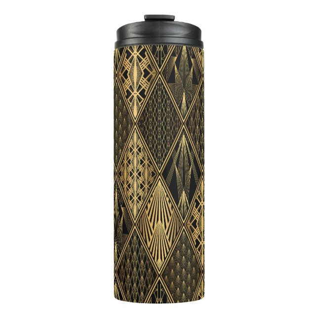 Bouteilles Isothermes Art Déco Black Gold Elegance (Devant)
