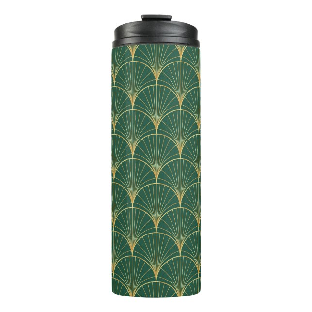 Bouteilles Isothermes Art déco feuille de palme verte (Devant)