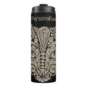 Bouteilles Isothermes Art déco or et chat de style égyptien noir