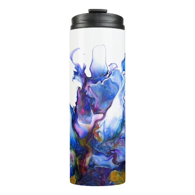 Bouteilles Isothermes Art fluide de l'Agate de Marbre Bleu (Devant)