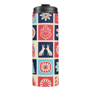 Bouteilles Isothermes Art folklorique scandinave : vintage floral.