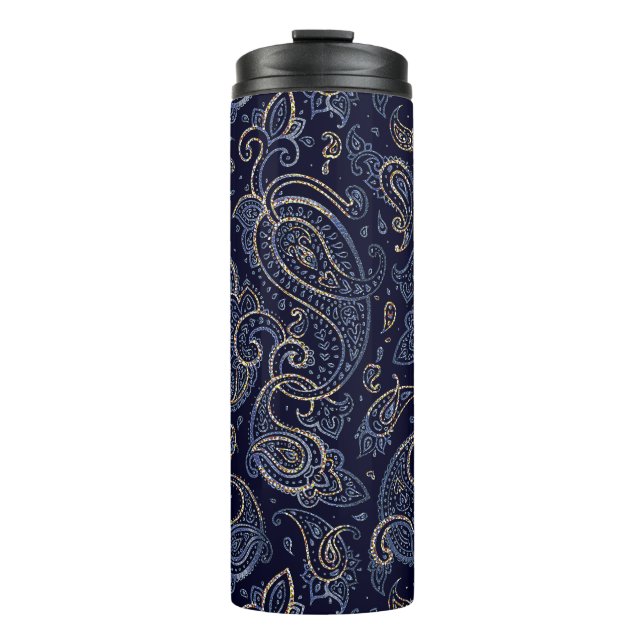 Bouteilles Isothermes Art Nouveau Floral Denim Design (Devant)