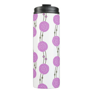 Bouteilles Isothermes Art Nouveau Mackintosh rayures de rose rose