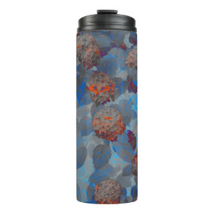 Bouteilles Isothermes Art numérique motif de fleurs de couleur orange bl