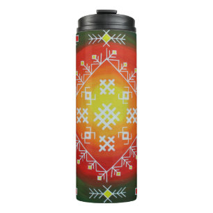 Bouteilles Isothermes Art populaire traditionnel letton avec peinture de