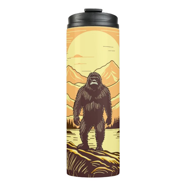 Bouteilles Isothermes Art Rétro Bigfoot Sasquatch (Devant)