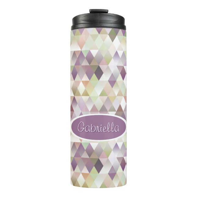 Bouteilles Isothermes Art Rétro Violet Pastel Personnalisé (Devant)