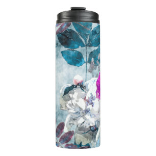 Bouteilles Isothermes art vintage aquarelle coloré floral transparent p